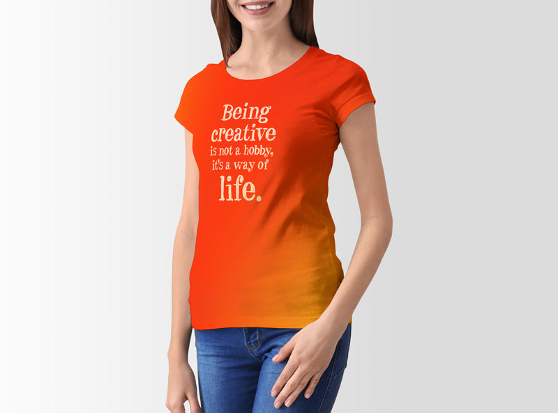 Free Smiling Girl T-Shirt Mockup