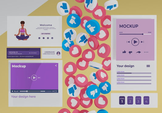 Free Social Media Platform On Mock-Up Device Psd