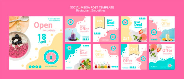 Free Social Media Post Template Set Psd