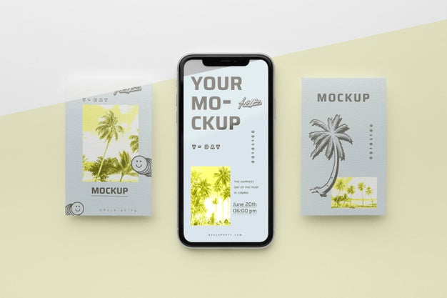 Free Social Media Stories And Smartphone Mock-Up Psd