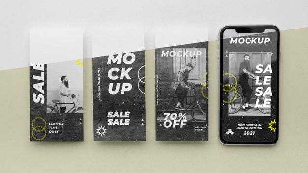 Free Social Media Stories And Smartphone Mock-Up Psd