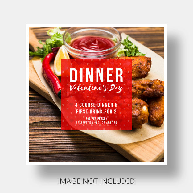 Free Social Template Restaurant Valentine'S Day Psd