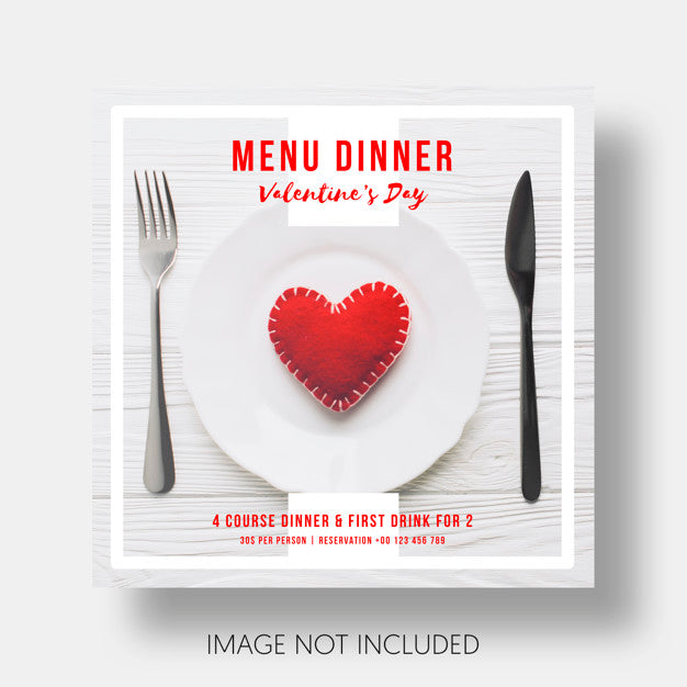 Free Social Template Restaurant Valentine'S Day Psd