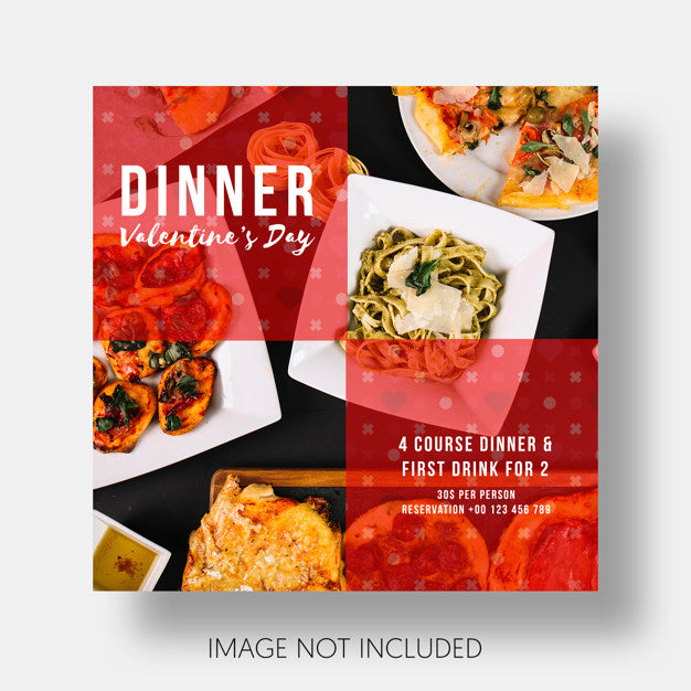 Free Social Template Restaurant Valentine'S Day Psd