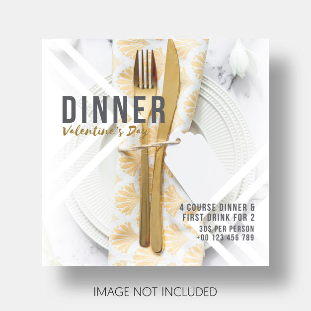 Free Social Template Restaurant Valentine'S Day Psd