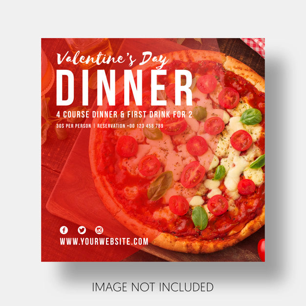 Free Social Template Restaurant Valentine'S Day Psd