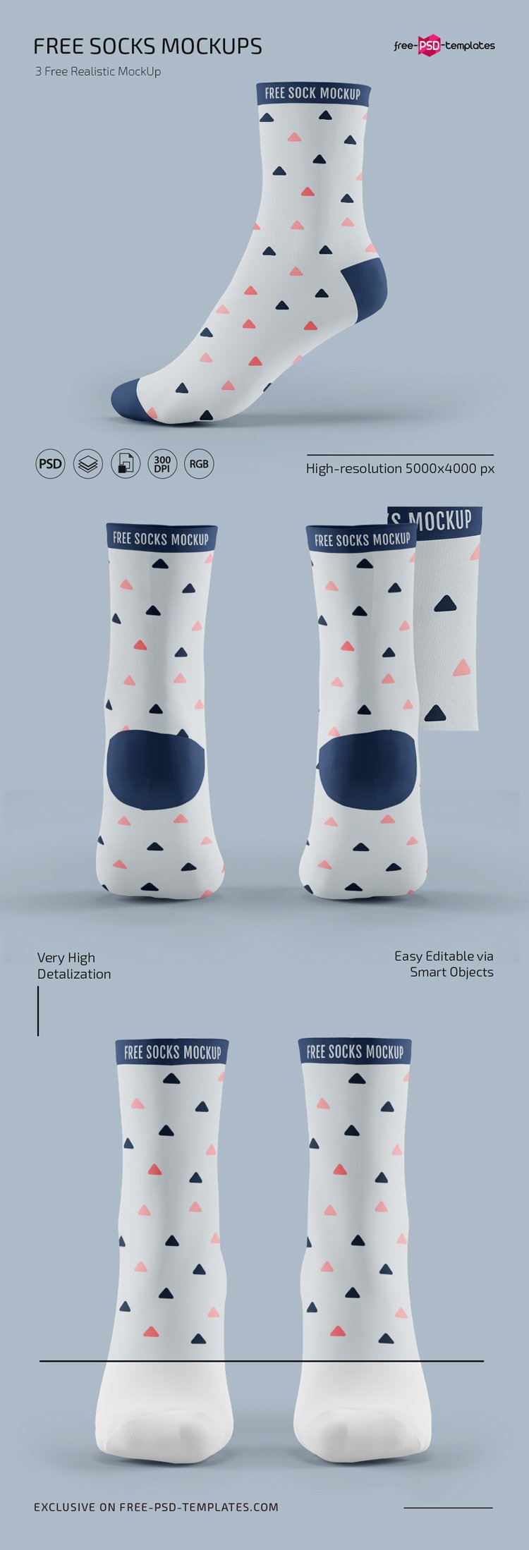 Free Socks Mockups In Psd