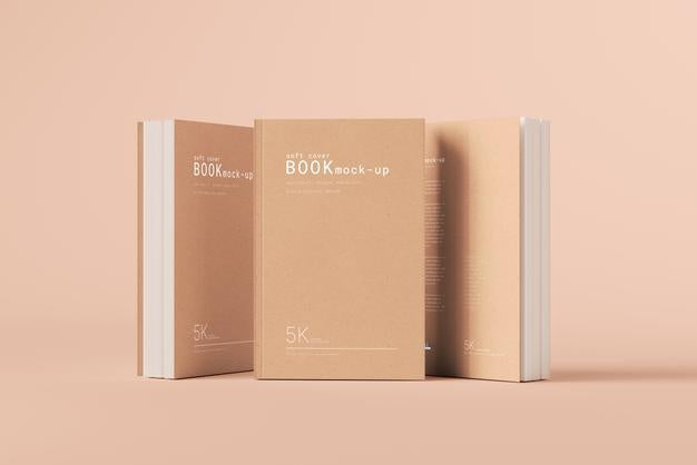 Free Soft Cover Book Mockup Scene Psd