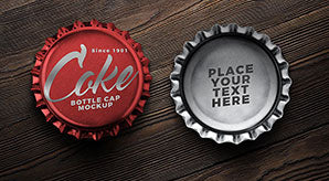 Free Soft Drink Bottle Cap Mockup Psd