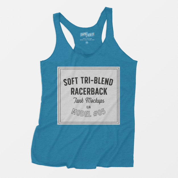 Free Soft Tri-Blend Racerback Tank Mockup 05 Psd