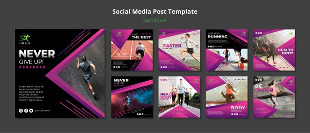 Free Sport & Tech Concept Social Media Post Mock-Up Psd