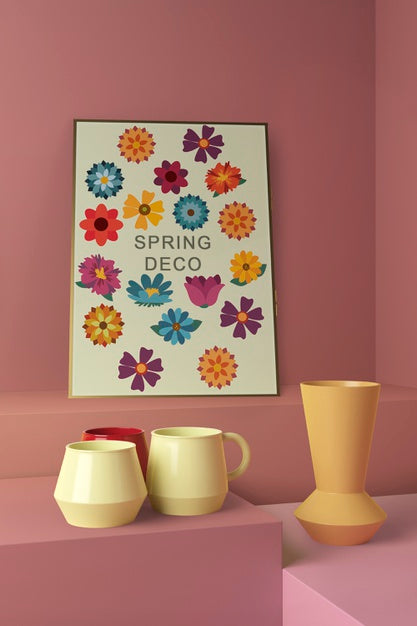 Free Spring Decooration Concept Mock-Up Psd