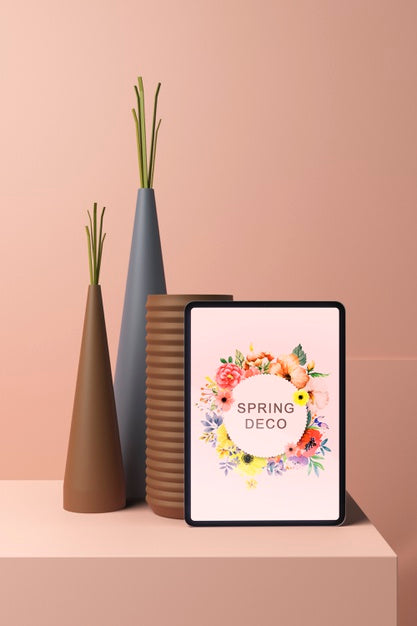 Free Spring Decooration Concept Mock-Up Psd