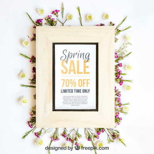 Free Spring Mockup With Frame Psd