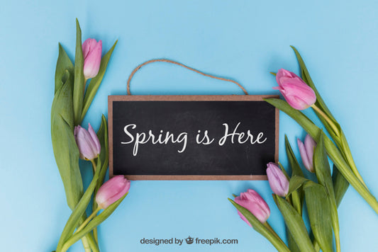 Free Spring Mockup With Horizontal Slate Psd