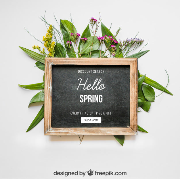 Free Spring Mockup With Slate Psd