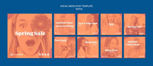 Free Spring Sale Social Media Post Template Psd