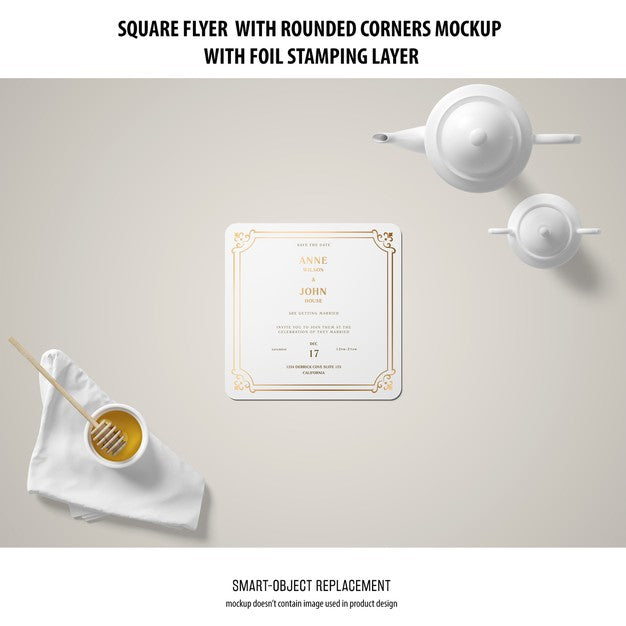 Free Sqaure Flyer Mockup Psd