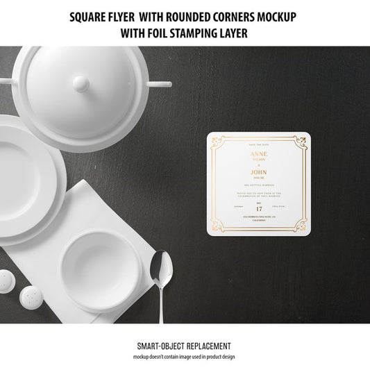 Free Sqaure Flyer Mockup Psd