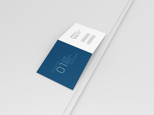 Free Square Bi-Fold Brochure Mockup Psd