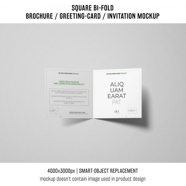 Free Square Bi-Fold Brochure Or Greeting Card Mockup Psd