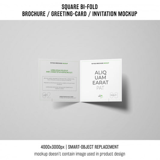 Free Square Bi-Fold Brochure Or Greeting Card Mockup Psd