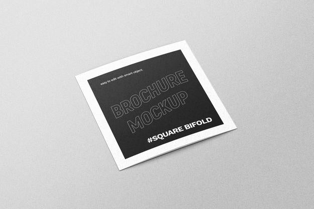 Free Square Bifold Brochure Mockup Psd