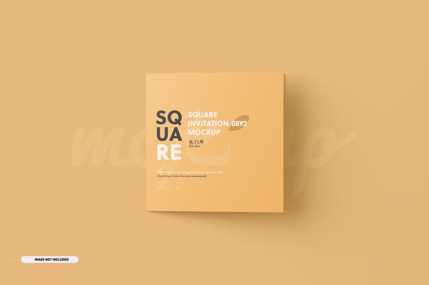 Free Square Bifold Invitation Card Mockup Psd