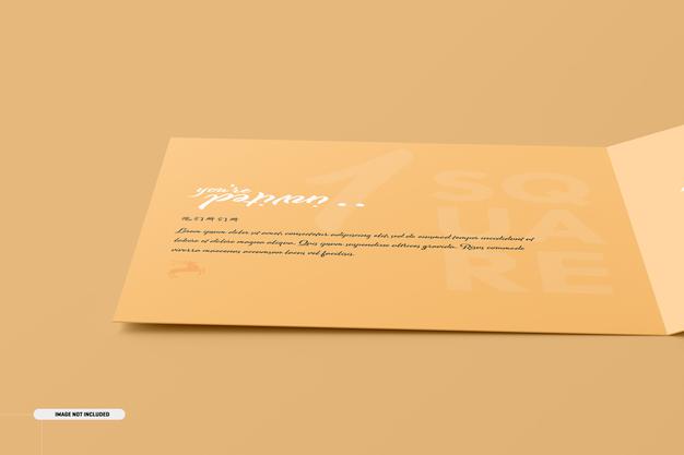 Free Square Bifold Invitation Card Mockup Psd