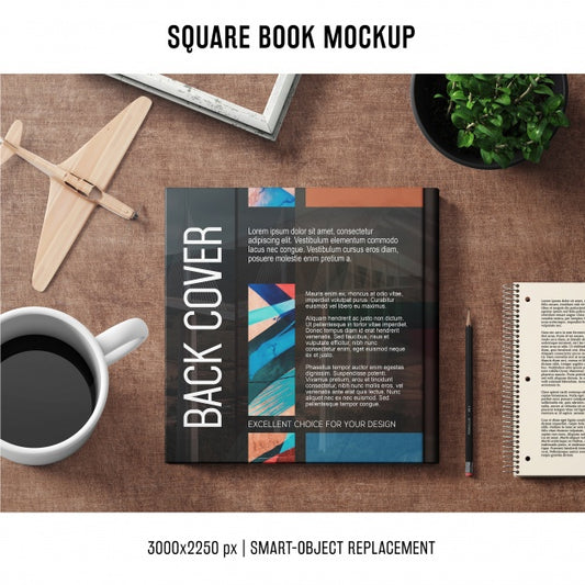 Free Square Book Mockup Psd