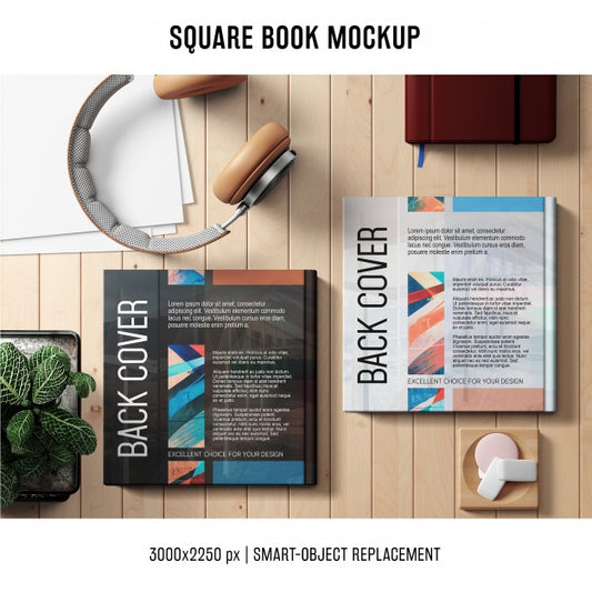 Free Square Book Mockup Psd