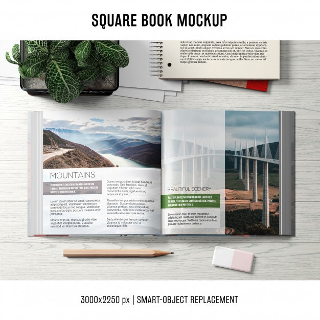 Free Square Book Mockup Psd