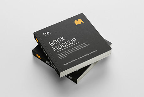 Free Square Book Mockup