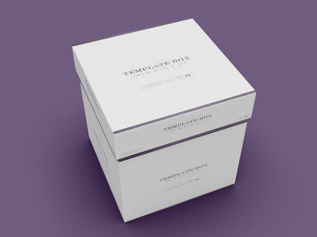 Free Square Box Packaging Mockup Psd