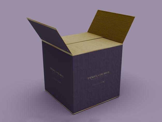 Free Square Box Packaging Mockup Psd