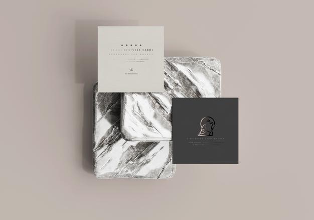 Free Square Business Card Mockup Psd