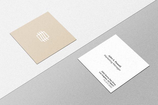 Free Square Business Card Mockup Psd