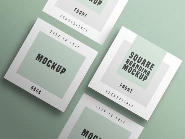 Free Square Business Card Mockup Psd