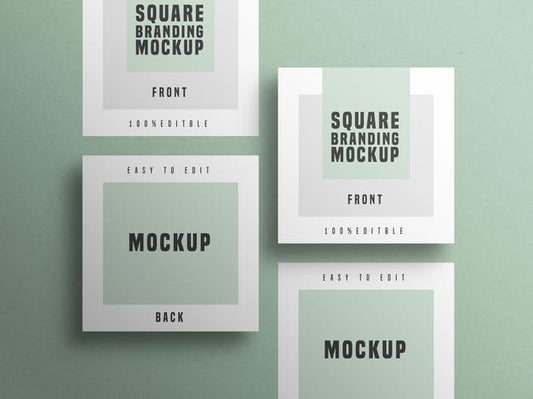 Free Square Business Card Mockup Psd