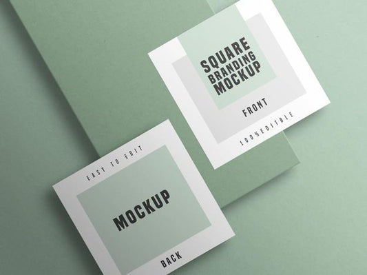 Free Square Business Card Mockup Psd