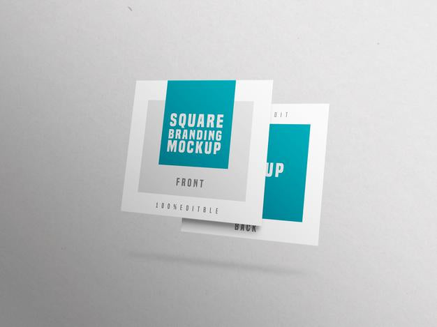 Free Square Business Card Mockup Psd