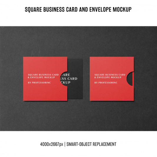 Free Square Business Card Mockup Psd