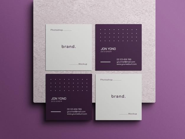 Free Square Business Card Mockup Psd