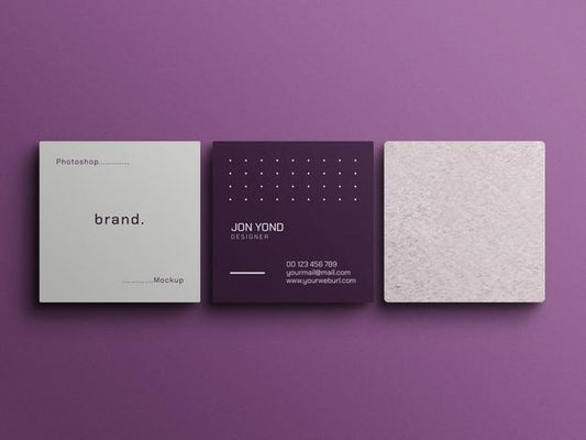 Free Square Business Card Mockup Psd