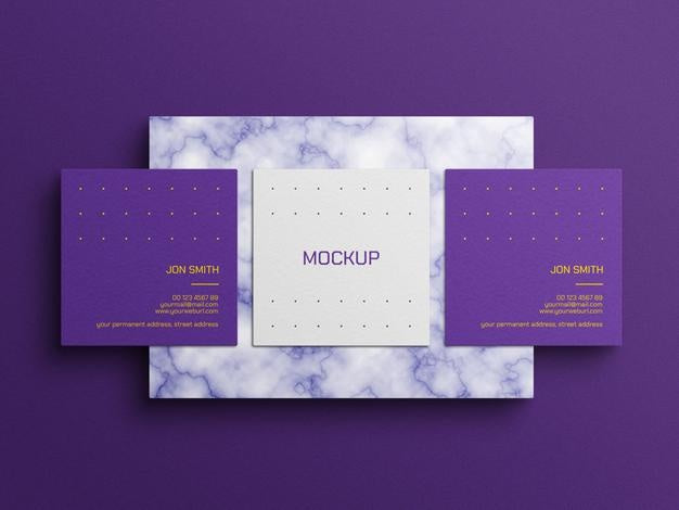 Free Square Business Card Mockup Psd