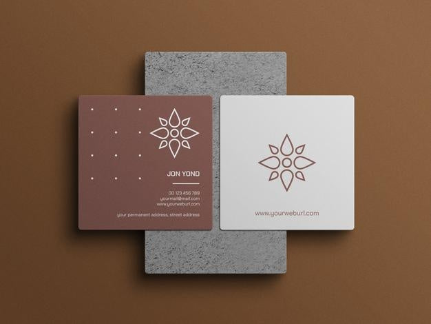 Free Square Business Card Mockup Psd