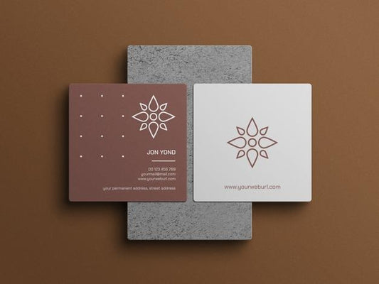 Free Square Business Card Mockup Psd