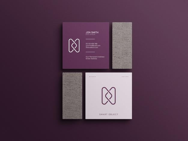 Free Square Business Card Mockup Psd