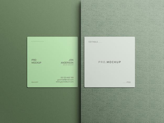 Free Square Business Card Mockup Psd