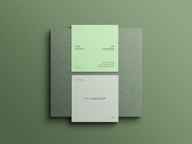 Free Square Business Card Mockup Psd